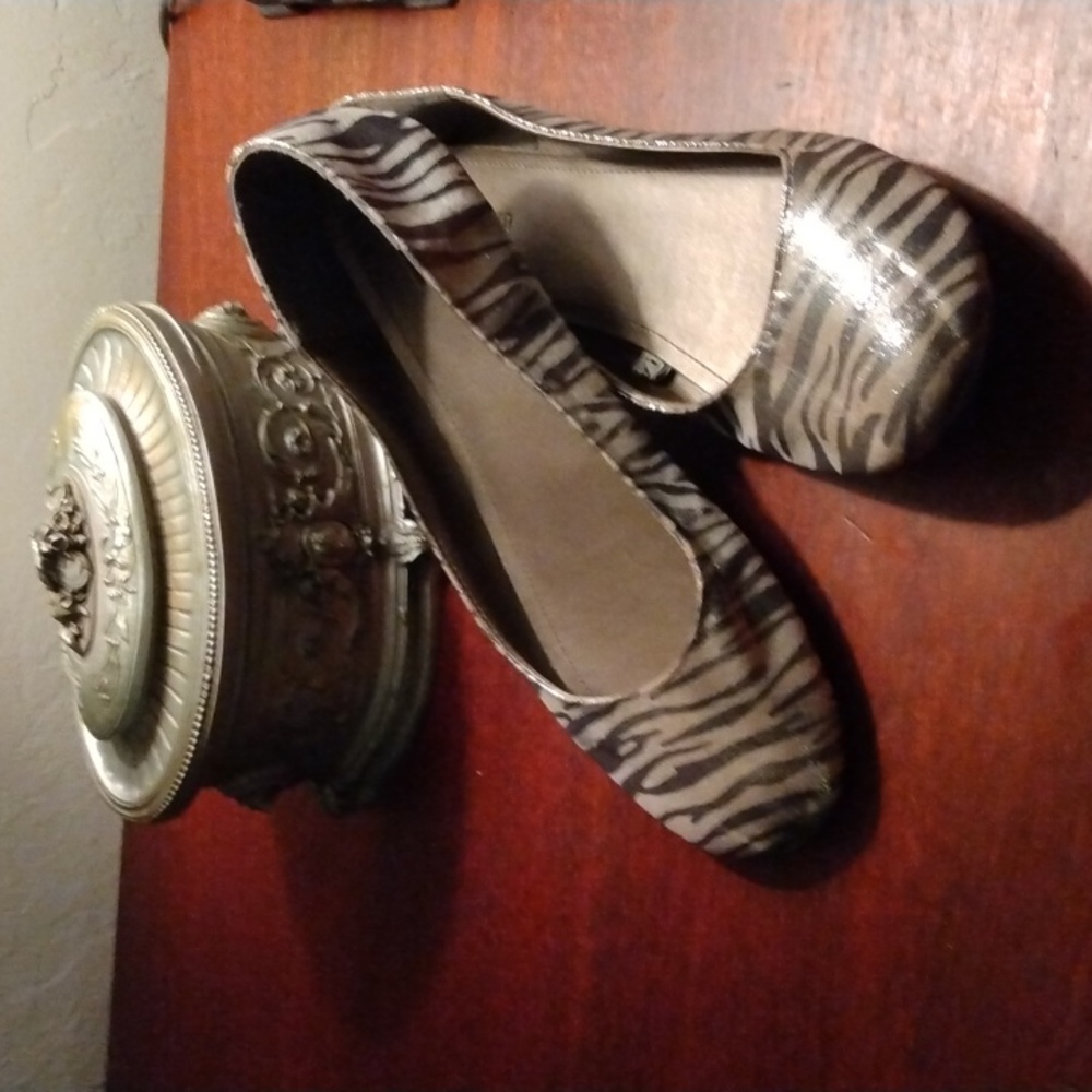 🦓 Glossy Ballet Flats Ladies Sz. 11 - Picture 8 of 8